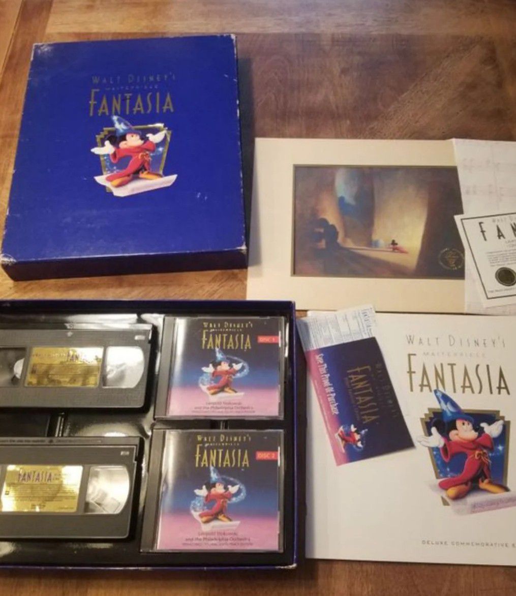 Walt Disney Fantasia boxed collector set DVD vhs _ print- SEE DETAILS ENTIRELY firm price