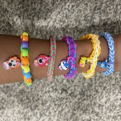 Kids Colorful Charm Bracelets W/ Animal Charms