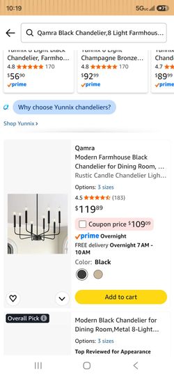 Modern Farmhouse Black Chandelier for Dining Room, 8-Light
Rustic Candle Chandelier Light Fixture, Industrial Hanging Lighting for Living Room, Kitche