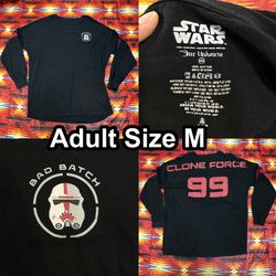 Star Wars Clone Force Medium Black Long Sleeve Shirt Our Universe Spirit Jersey