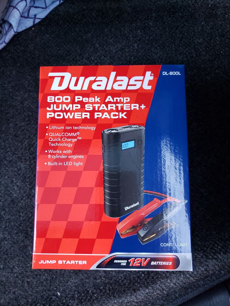 Duralast DL-800L Lithium Ion Jump Starter and Power Pack unit