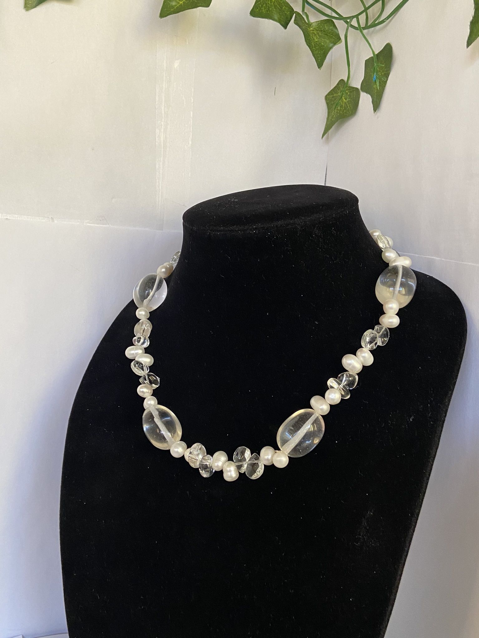 Vintage Pearls And Classy Clear Beaded Necklace
