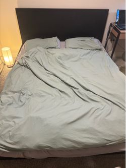 IKEA MALM Bedframe  + LUROY Slats + MINNESUND Foam Mattress (Queen Size)