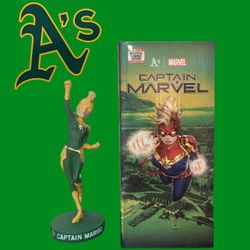 Oakland Athletics x Captain Marvel Collaboration Bobblehead