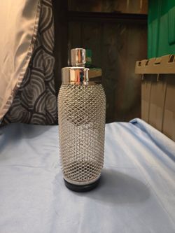 Rare Vintage 1960s Mid Century Modern Chrome Mesh Cocktail Shaker / Silver Mesh Cocktail Shaker