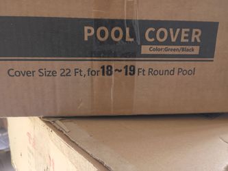 Cover size                      22 ft. For 18 19. Ft Round. Pool new