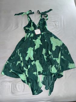 ALEXIS Target Tie Strap Asymmetrical Hem Dress