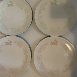 Collectible Threshold Bunny and Roses Easter/Spring Dinner Plates