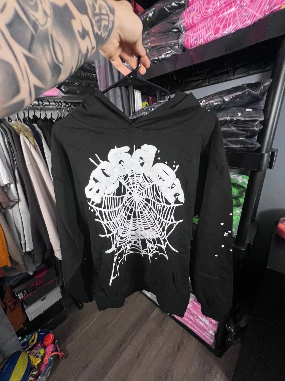 Black And White Sp5der Hoodie 