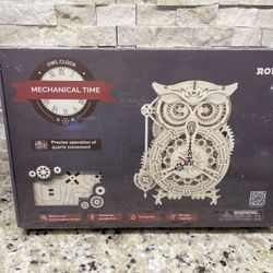 ROKR OWL CLOCK MECHANICAL TIME LK503 3D WOODEN PUZZLE MODEL KIT SEALED NEW