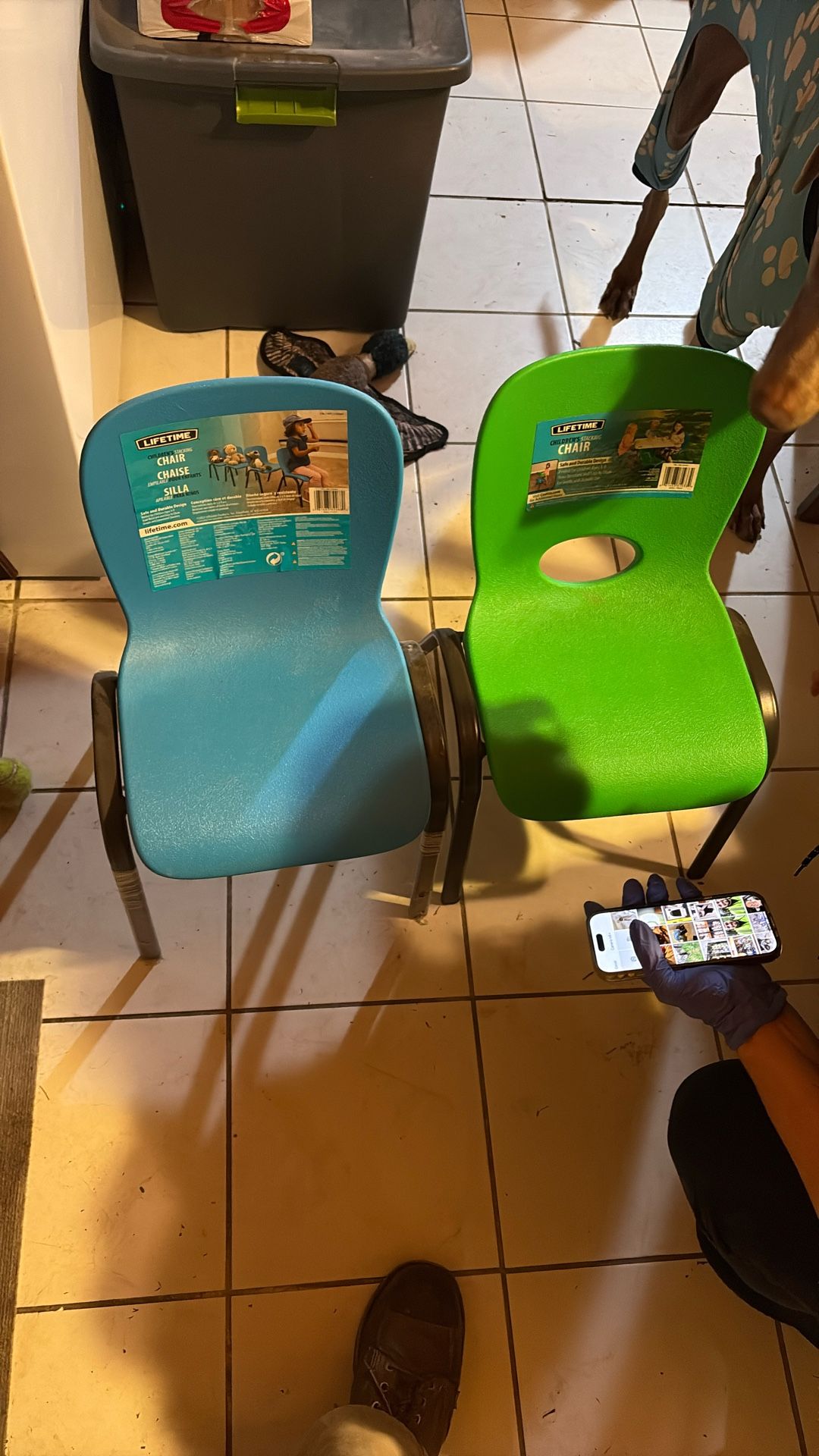 Set Of 2 Lifetime Stacking Children’s Chairs.