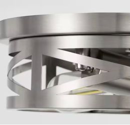 Emeritpro 10.6 in. Brushed Nickel Flush Mount Ceiling Light2-Light Ceiling Fixture for Bedroom Hallway Entryway Bulb Not Included