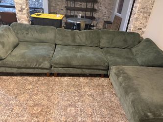 Green corduroy couch
