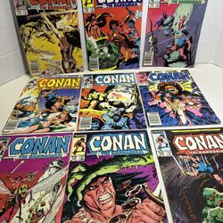 Lot Of 9 Conan The Barbarian Marvel Comic Books