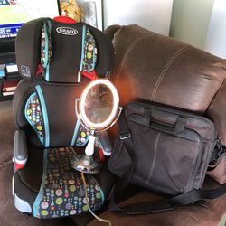 Round Sensor Make Up Mirror , Kids Car Seat