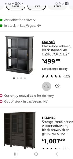Display Curio Cabinet w/sliding Glass Doors
