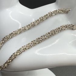 High-Quality Sterling Silver Byzantine Bracelet