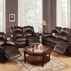 SPECIAL/3pcs Manuel Recliner (chair,loveseat,sofa) set(WAS:$1,100)