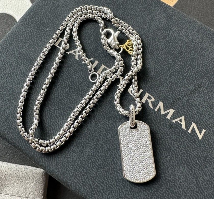 David Yurman Dog Charm Pendant Silver Necklace