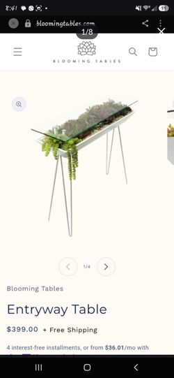 Blooming entry table