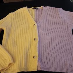 Women's Size Small,  Shein Two Tone Cardigan Sweater 