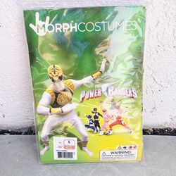 NEW*👉🏻 White Power Ranger Morphsuit w/Mask  - Adult - Large Halloween Costume (Silver Lake)