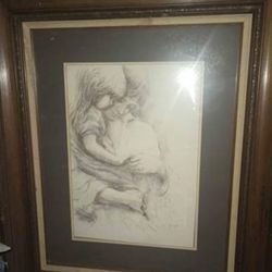 Sketch Artwork Painting Signed By Marilyn Zapp 38"x 32"