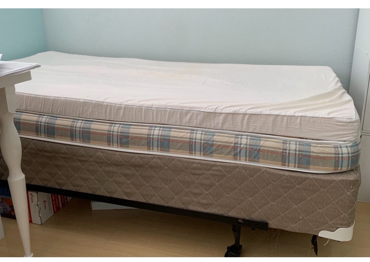 Free Twin Bed (box spring, mattress, topper, frame)
