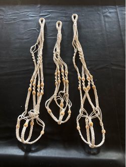 Set of three macrame plant holders NEW