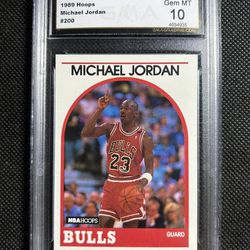 1989 Hoops #200 Michael Jordan GMA 10 GEM MINT Chicago Bulls HOF Dream Team🔥🔥🔥