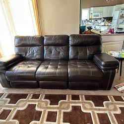 Leather 3seat Recliner Couch