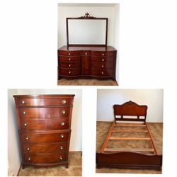Vintage Drexel Antique-Style Federal Revival Mahogany Bedroom Set – Full Size
