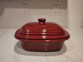Pampered Chef 3.1 Qt Cranberry Deep Covered Baker/Dutch Oven