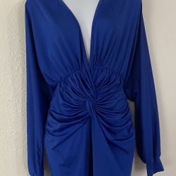 Blue Long Sleeve Dress