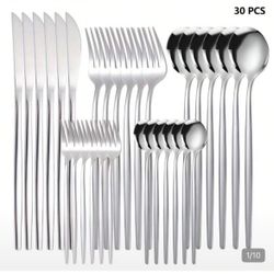 30-Piece Stainless Steel Flatware Set