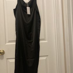 WBQ Brand New Black, Silk Nightgown, XL