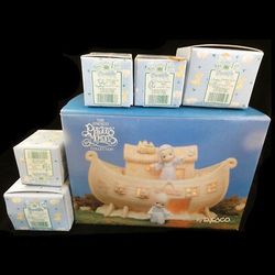 NOAH'S ARK TWO BY TWO by Precious Moments 8 Piece Set NEW IN BOX Lights Up