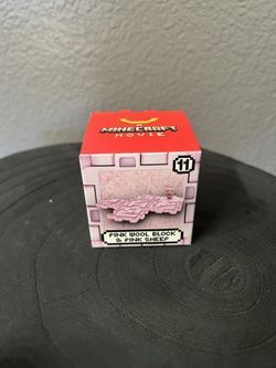 Pink Wool Block & Pink Sheep McDonald’s 2025 Minecraft Toy 