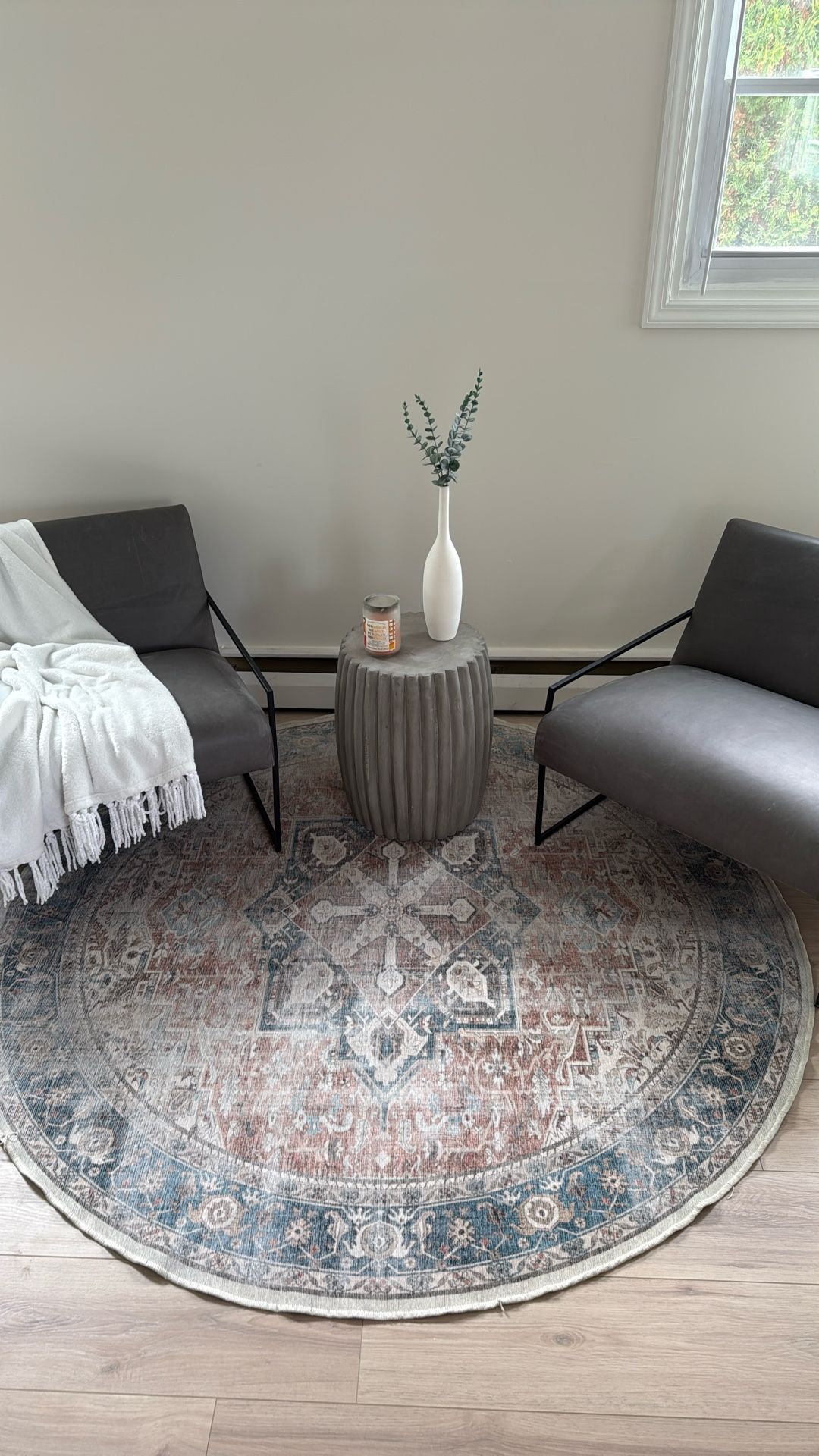 Grey Cement End Table 