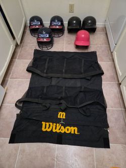 6 x Youth Baseball Helmets with Carry Bag - Price Includes All