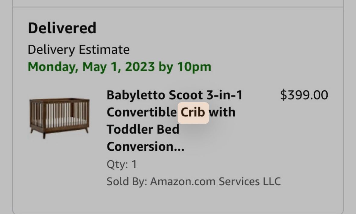 Lightly Used Babyletto Crib