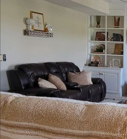 Real leather love seat couch