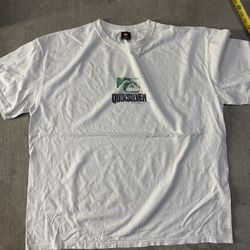 White Quicksilver graphic tee with green accents size XL see measurements