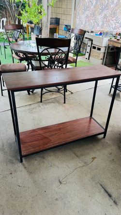 Wood and Metal Console Table