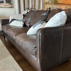 81” Leather Sofa Couch