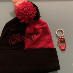 Chicago Bulls Beanie And Keychain 