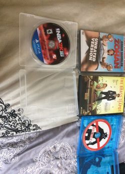 1 PS4 game, 3 dvds