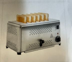 Stainless Steel 6-Slice Commercial Toaster – 1650W – New