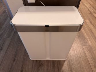 Simplehuman Dual Compartment Sensor Trash Can in White