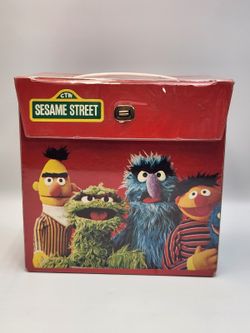 Vintage 1978 Sesame Street 45 RPM Vinyl Record Carrying Case Storage Box - H3